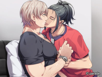 Haru kissing Maki. (All hair on)